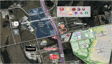 3605 S US Highway 75, Sherman, TX - AERIAL  map view