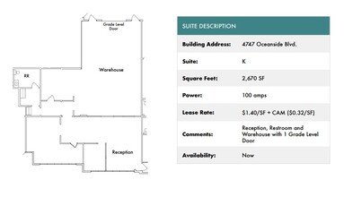 1818 Peacock Blvd, Oceanside, CA for lease Floor Plan- Image 1 of 2
