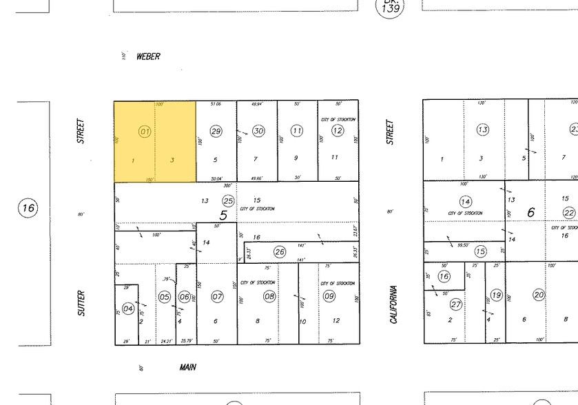 42 N Sutter St, Stockton, CA for lease - Plat Map - Image 2 of 41