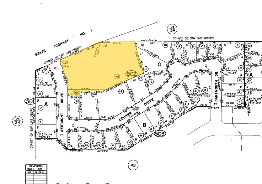 555 Westmont Ave, San Luis Obispo, CA for sale - Plat Map - Image 1 of 2