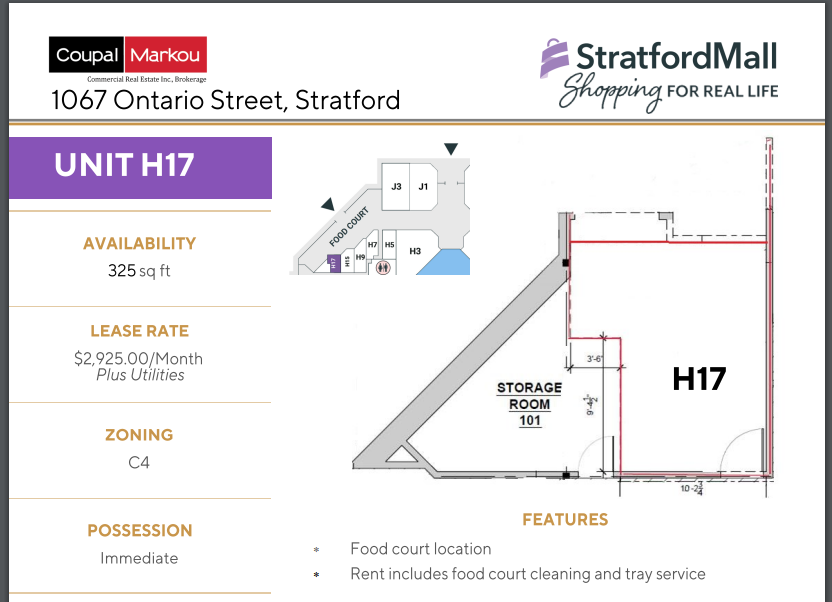 1067 Ontario St, Stratford, ON for lease Floor Plan- Image 1 of 1