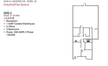 2245 W University Dr, Tempe, AZ for lease Floor Plan- Image 1 of 1