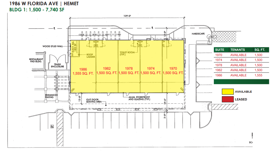 1778-1950 W Florida Ave, Hemet, CA for lease Floor Plan- Image 1 of 1