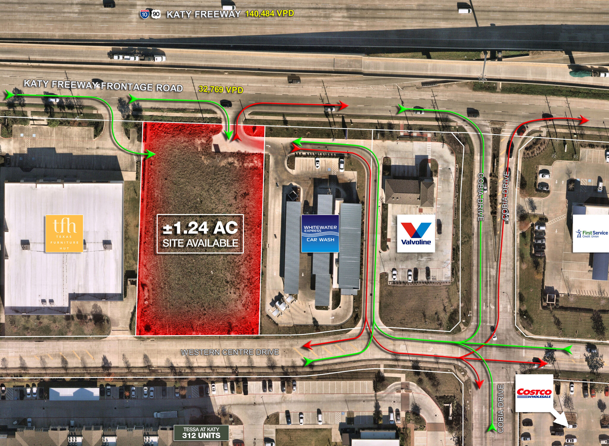 SWC I-10 & Cobia, Katy, TX for sale Aerial- Image 1 of 4