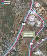 Loop 110, San Marcos, TX - aerial  map view