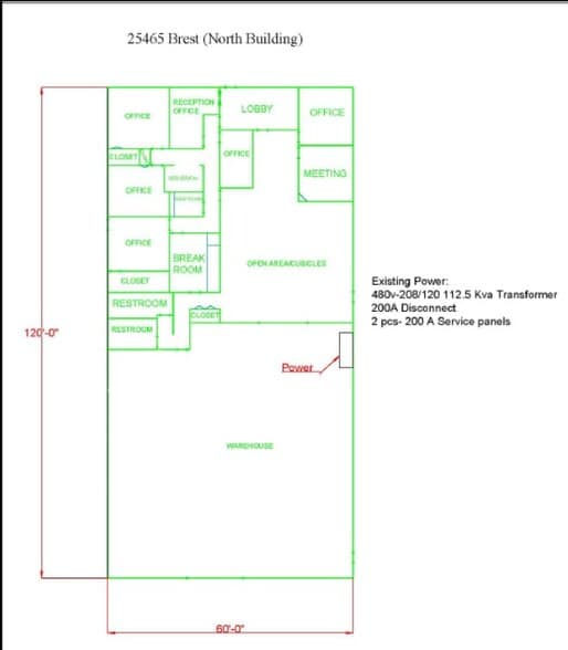 25465 Brest Rd, Taylor, MI for lease - Floor Plan - Image 2 of 4