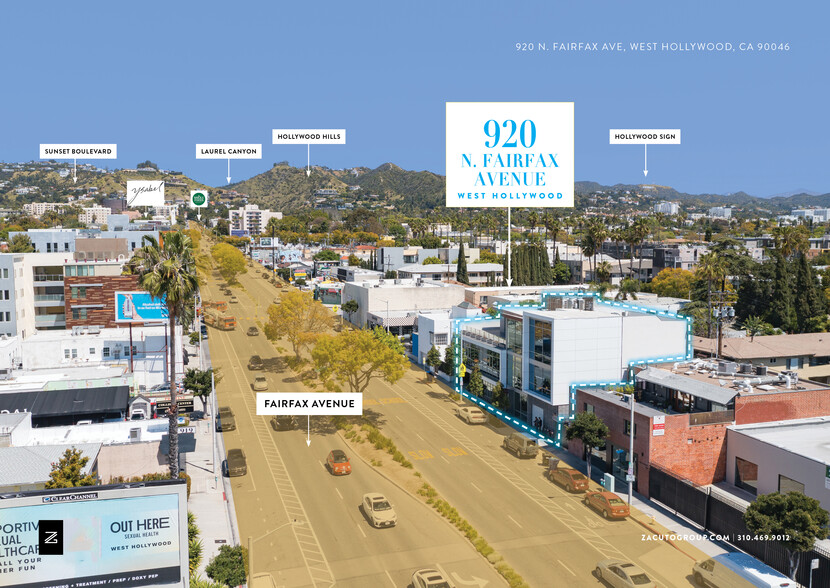 920 N Fairfax Ave, West Hollywood, CA for lease - Aerial - Image 3 of 22