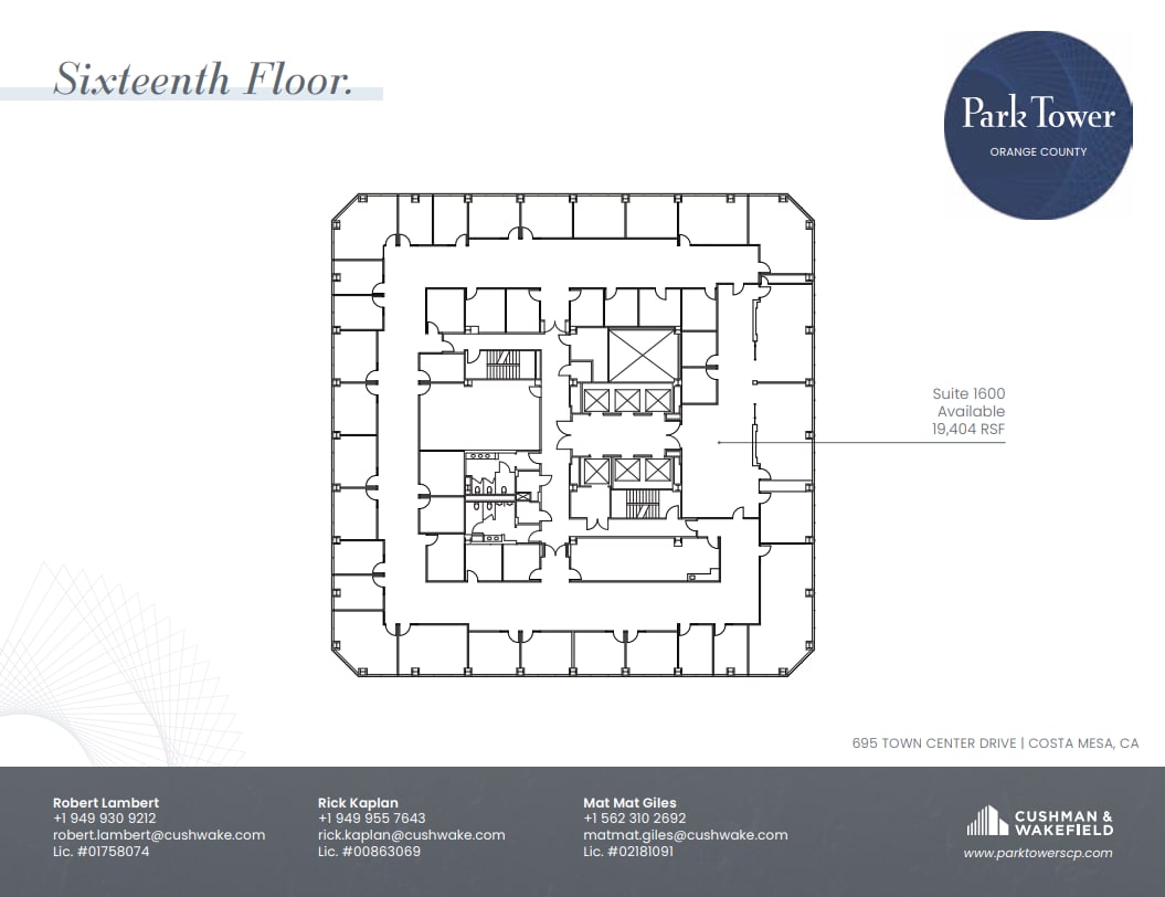 600 Anton Blvd, Costa Mesa, CA for lease Floor Plan- Image 1 of 16