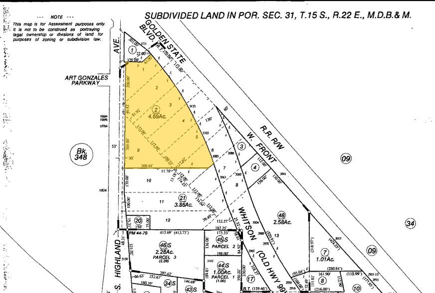 Whitson & Highland Ave, Selma, CA for sale - Plat Map - Image 2 of 2