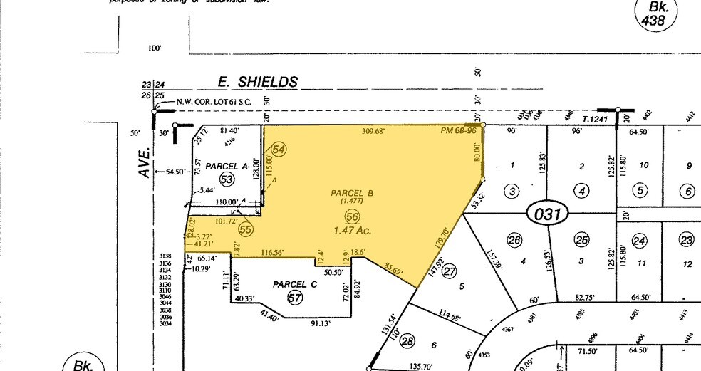 4224 E Shields Ave, Fresno, CA for sale - Plat Map - Image 3 of 4
