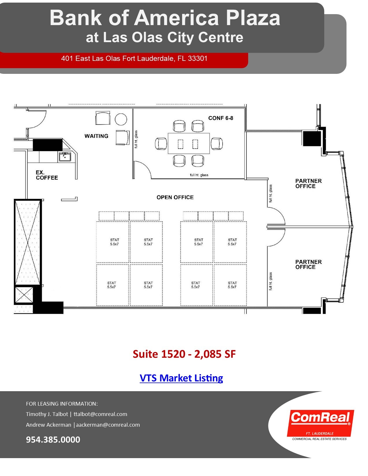 401 E Las Olas Blvd, Fort Lauderdale, FL for lease Floor Plan- Image 1 of 6