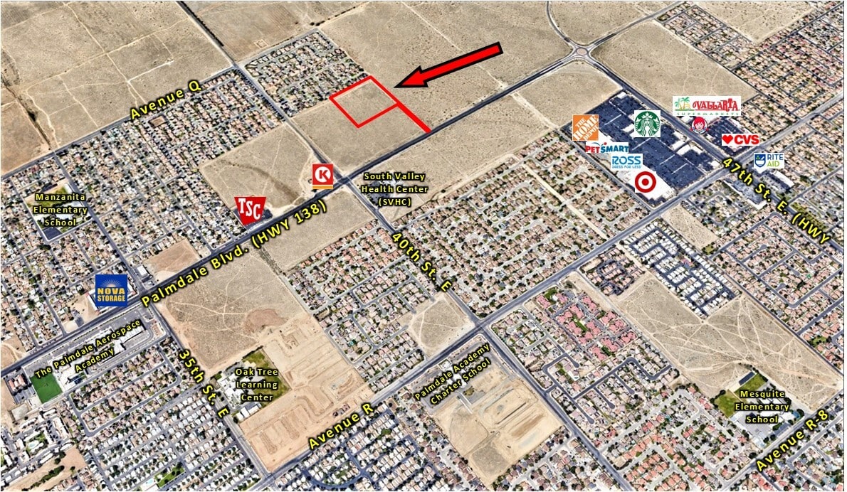 Palmdale Blvd, Palmdale, CA for sale Aerial- Image 1 of 1