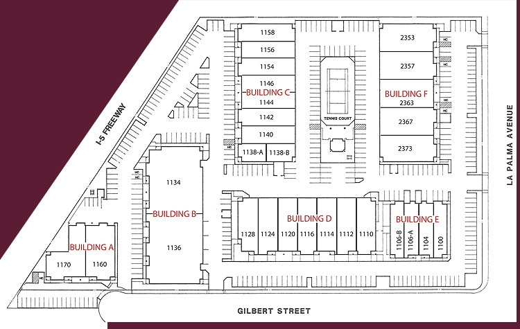 1110-1132 N Gilbert St, Anaheim, CA for lease - Site Plan - Image 3 of 4