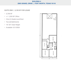 2501-2519 Gravel Dr, Fort Worth, TX for lease Floor Plan- Image 1 of 1