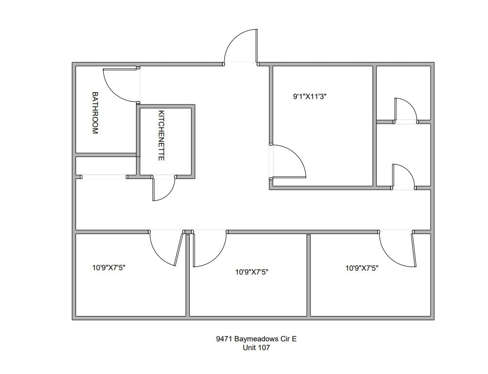 9471 Baymeadows Rd, Jacksonville, FL for lease Floor Plan- Image 1 of 2