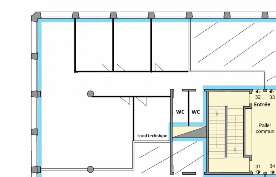 Office in Nantes for lease - Floor Plan - Image 2 of 4