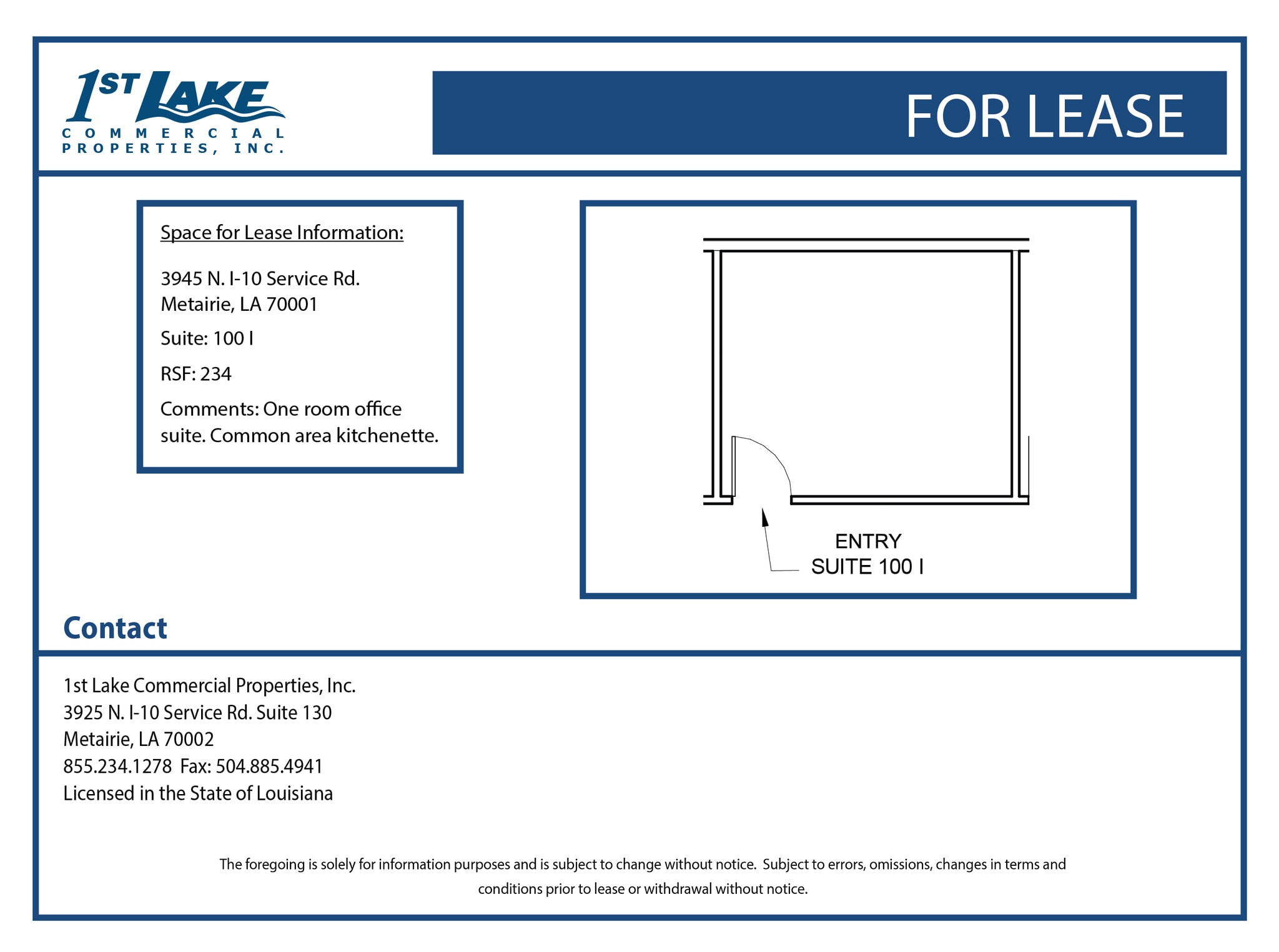 3945 N I-10 Service Rd, Metairie, LA for lease Floor Plan- Image 1 of 1