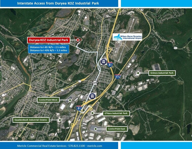 McAlpine St & Boylan Dr, Duryea, PA for lease - Aerial - Image 2 of 2