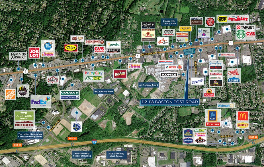 112-118 Boston Post Rd, Orange, CT for sale - Aerial - Image 1 of 1