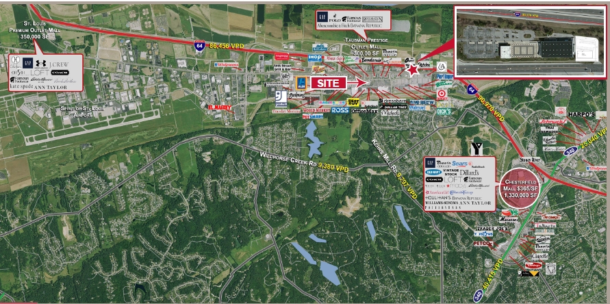 16889 Chesterfield Airport Rd, Chesterfield, MO for lease - Aerial - Image 2 of 6