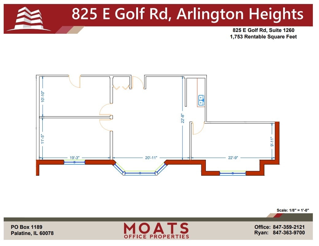 825 E Golf Rd, Arlington Heights, IL for sale Floor Plan- Image 1 of 1