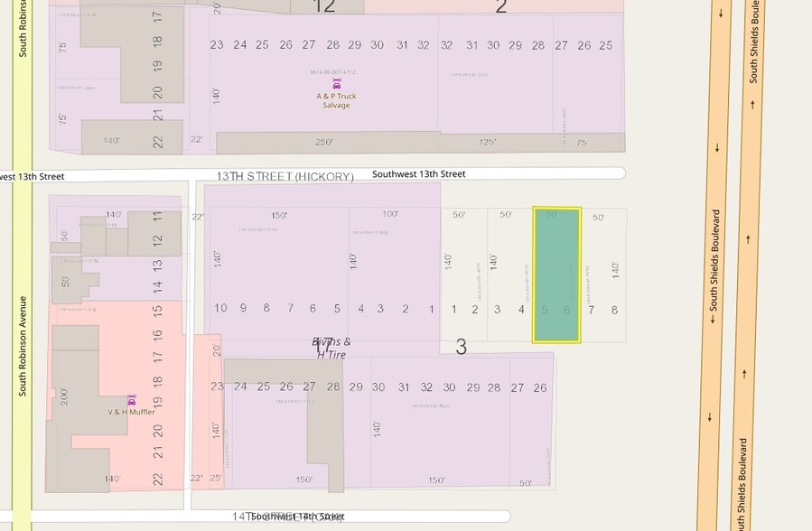 SW 13th And Robinson - 2 Lots Near Scissortail Park, Oklahoma City, OK for sale - Plat Map - Image 1 of 2