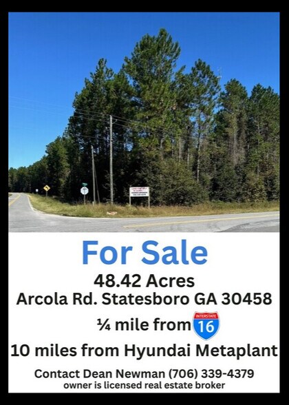 Arcola Road Rd, Statesboro, GA for sale - Building Photo - Image 1 of 8