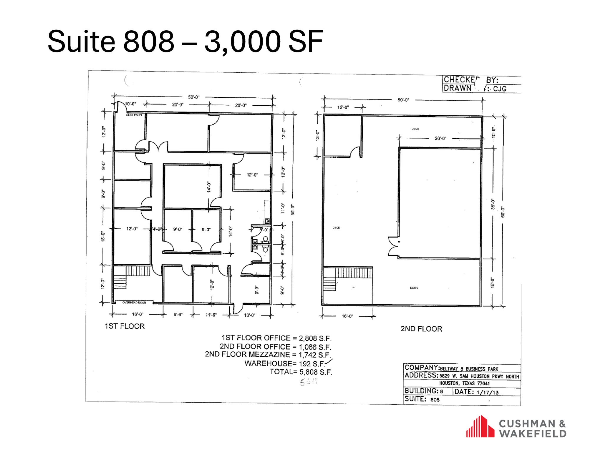 5829 W Sam Houston Pky N, Houston, TX for lease Floor Plan- Image 1 of 1