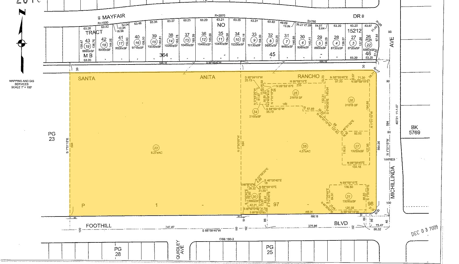 3801 E Foothill Blvd, Pasadena, CA for sale Plat Map- Image 1 of 1
