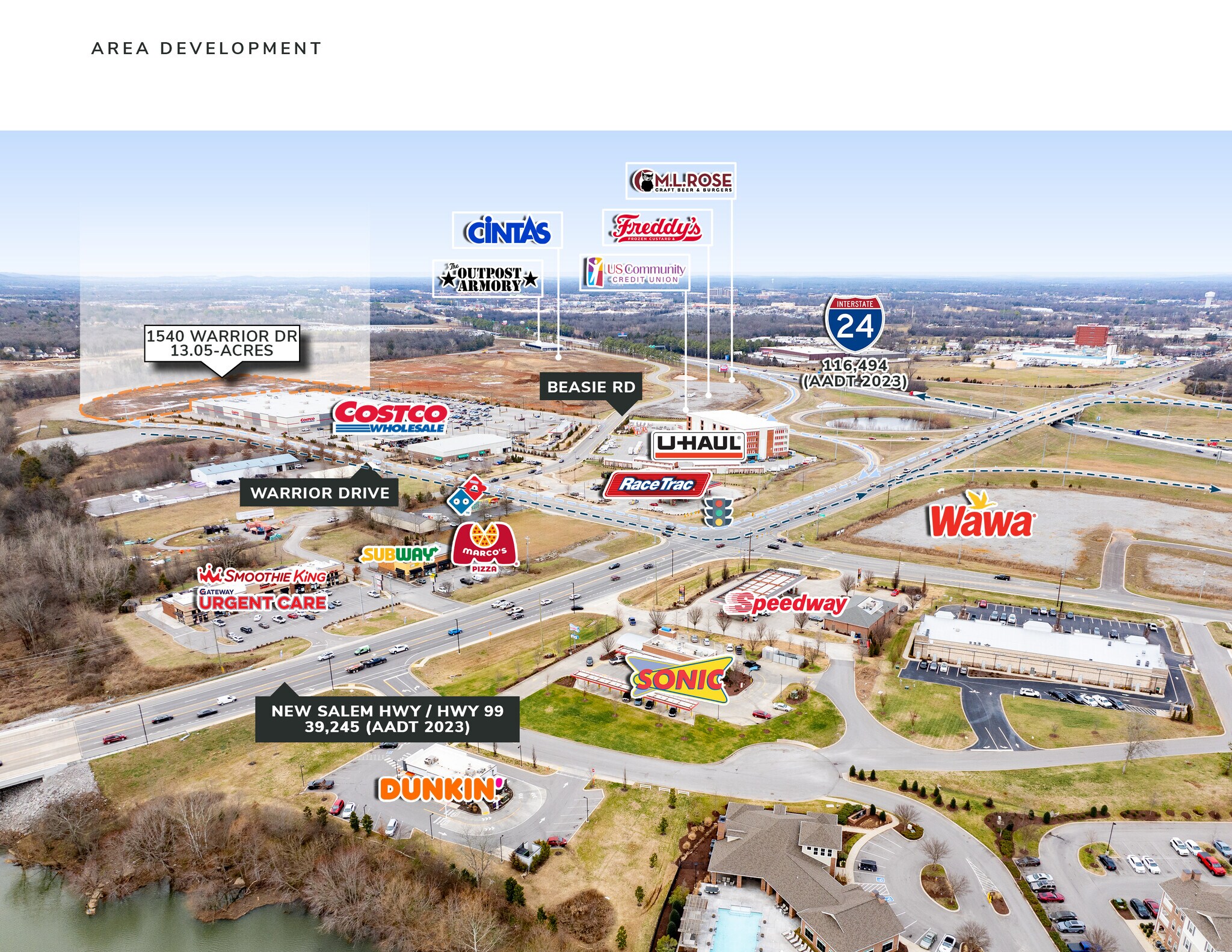 1540 Warrior Dr, Murfreesboro, TN for sale Aerial- Image 1 of 1