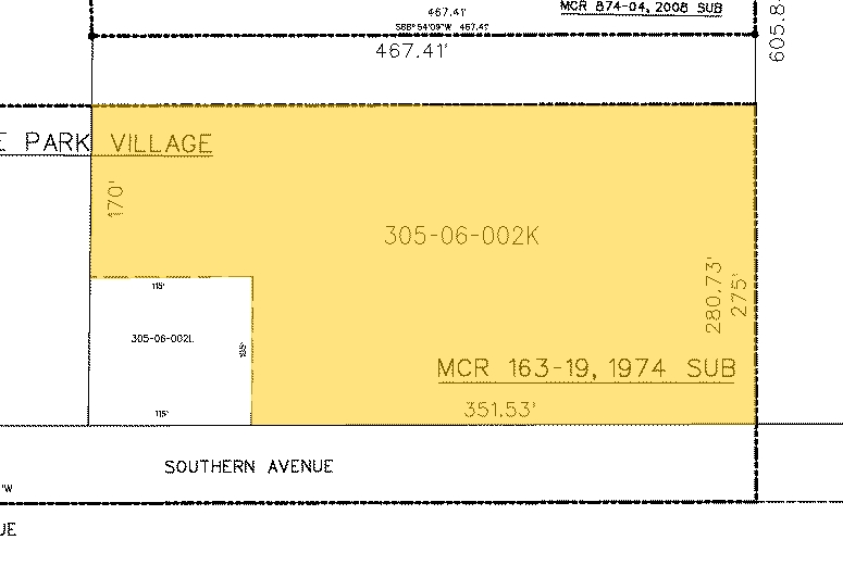 1720 W Southern Ave, Mesa, AZ for lease - Plat Map - Image 2 of 4