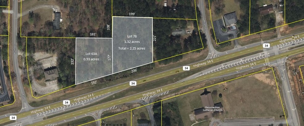 Lots 63A & 78 Highway 34 E., Newnan, GA for sale - Aerial - Image 1 of 1