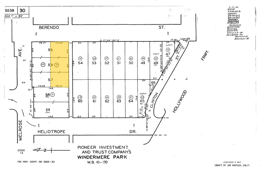 663-677 N Berendo St, Los Angeles, CA for lease - Plat Map - Image 2 of 19