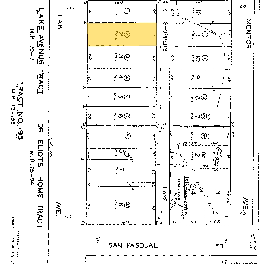 380 S Lake Ave, Pasadena, CA for sale Plat Map- Image 1 of 1