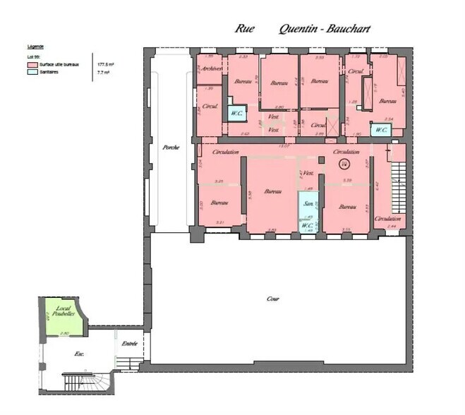 4 Rue Quentin-Bauchart, Paris for lease - Floor Plan - Image 2 of 6