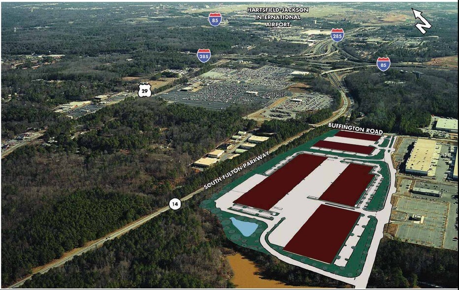 3511 Naturally Fresh Blvd, College Park, GA for lease - Aerial - Image 2 of 7