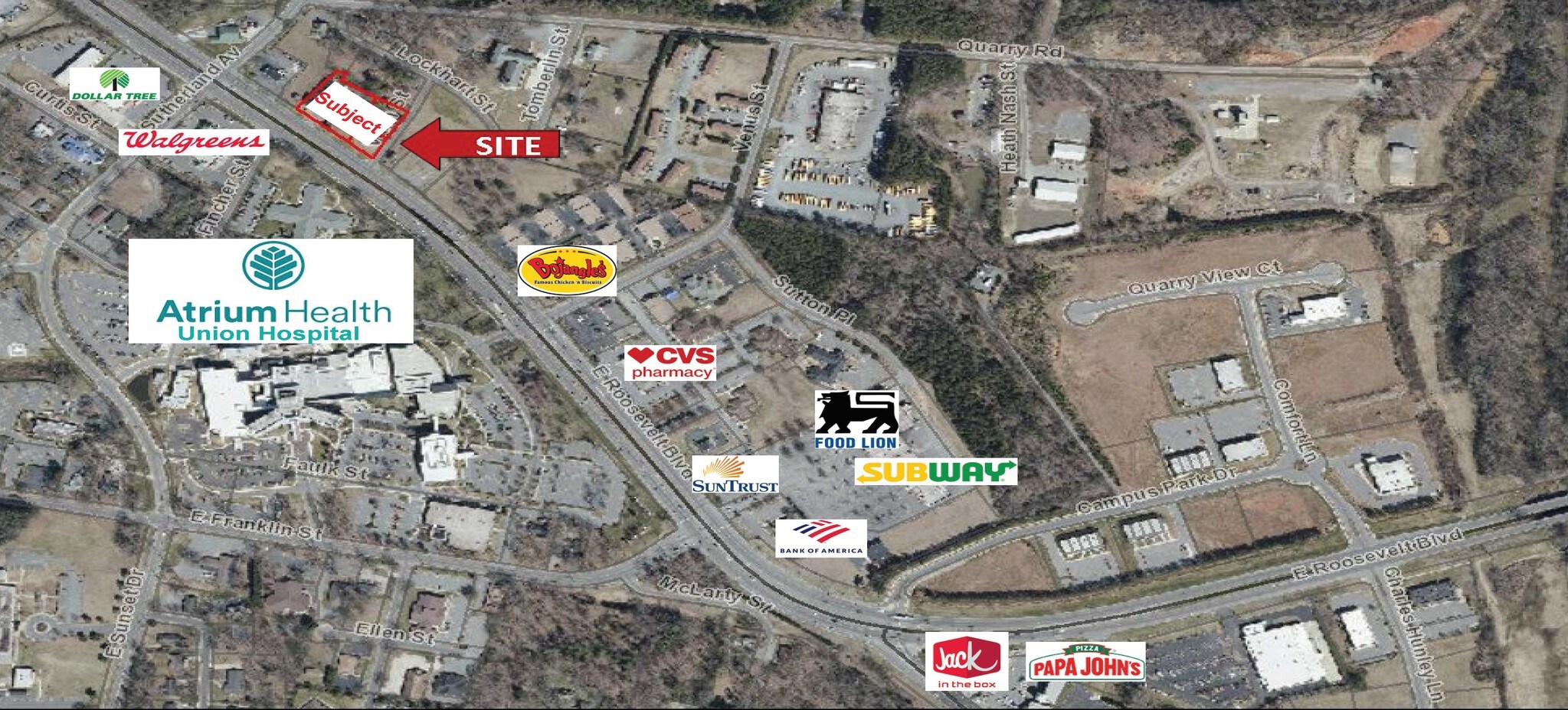 403 E Roosevelt Blvd, Monroe, NC for sale Aerial- Image 1 of 1