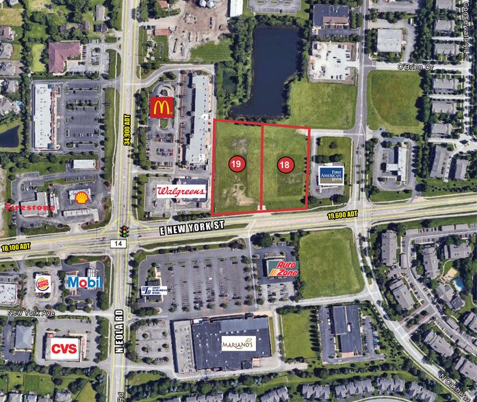 N Eola & E New York St, Aurora, IL for sale - Aerial - Image 1 of 1