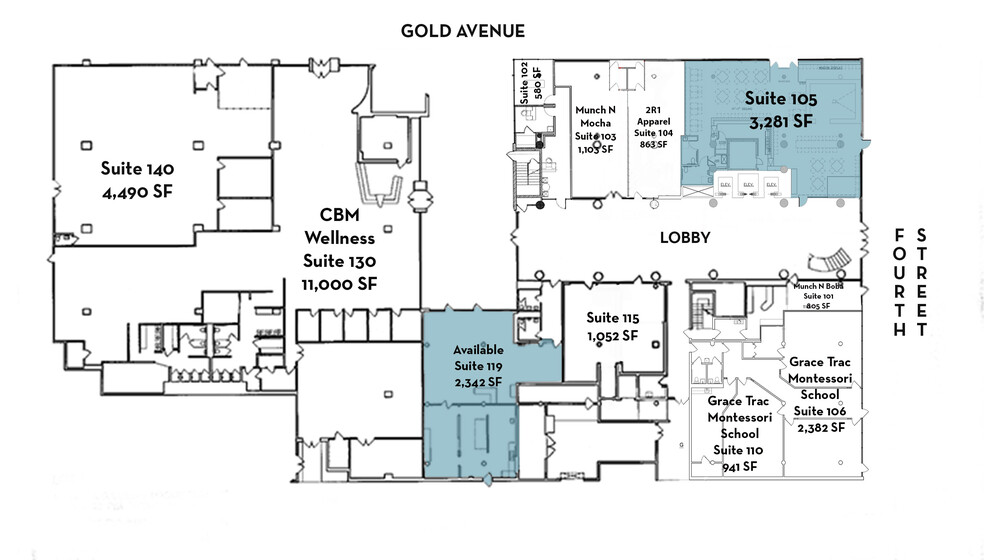 400 Gold Ave SW, Albuquerque, NM for lease - Floor Plan - Image 2 of 11