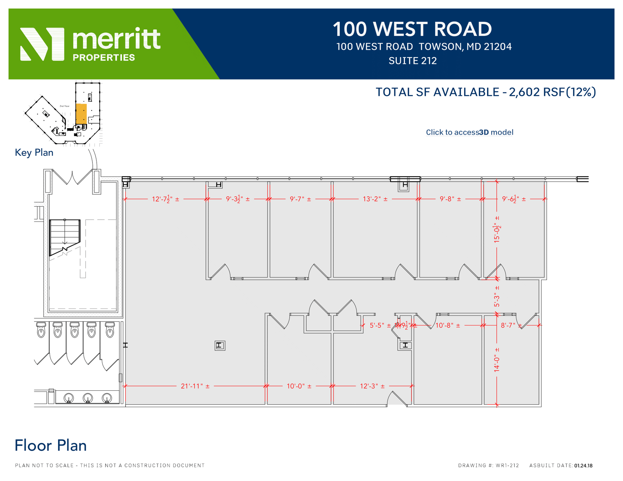 100 West Rd, Towson, MD for lease Floor Plan- Image 1 of 1