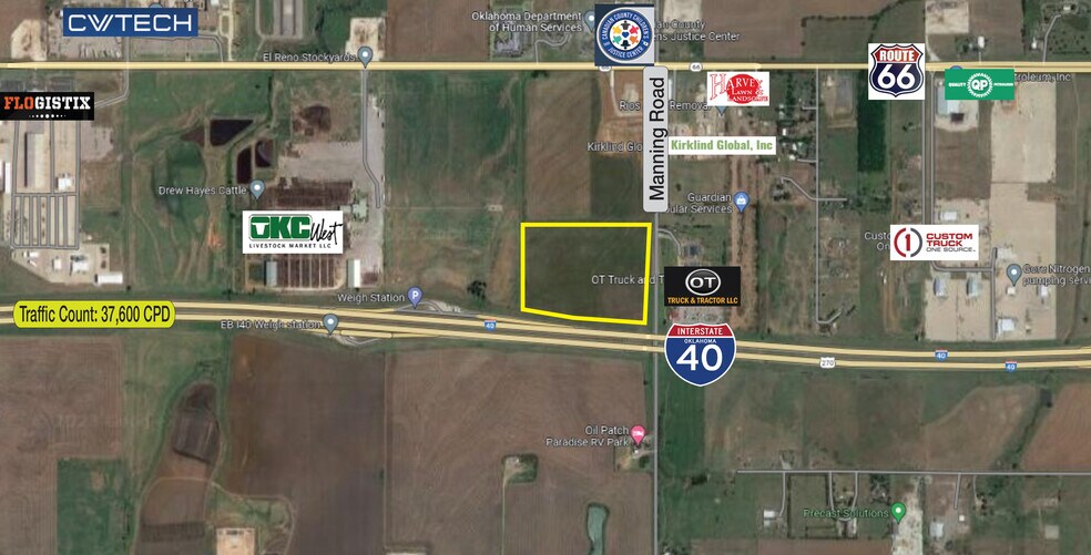 N.W. Corner of I40 & Manning Road, El Reno, OK 73036