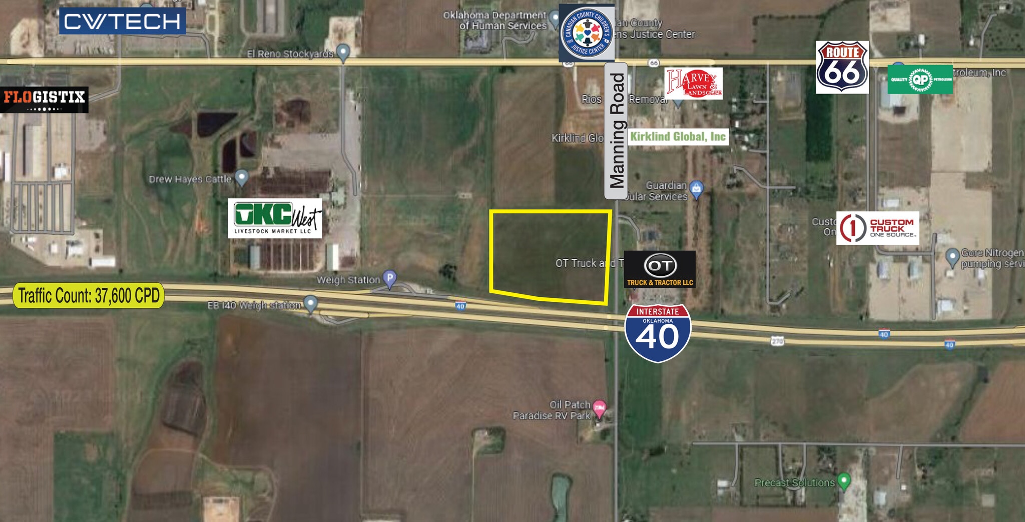 N.W. Corner of I40 & Manning Road, El Reno, OK 73036