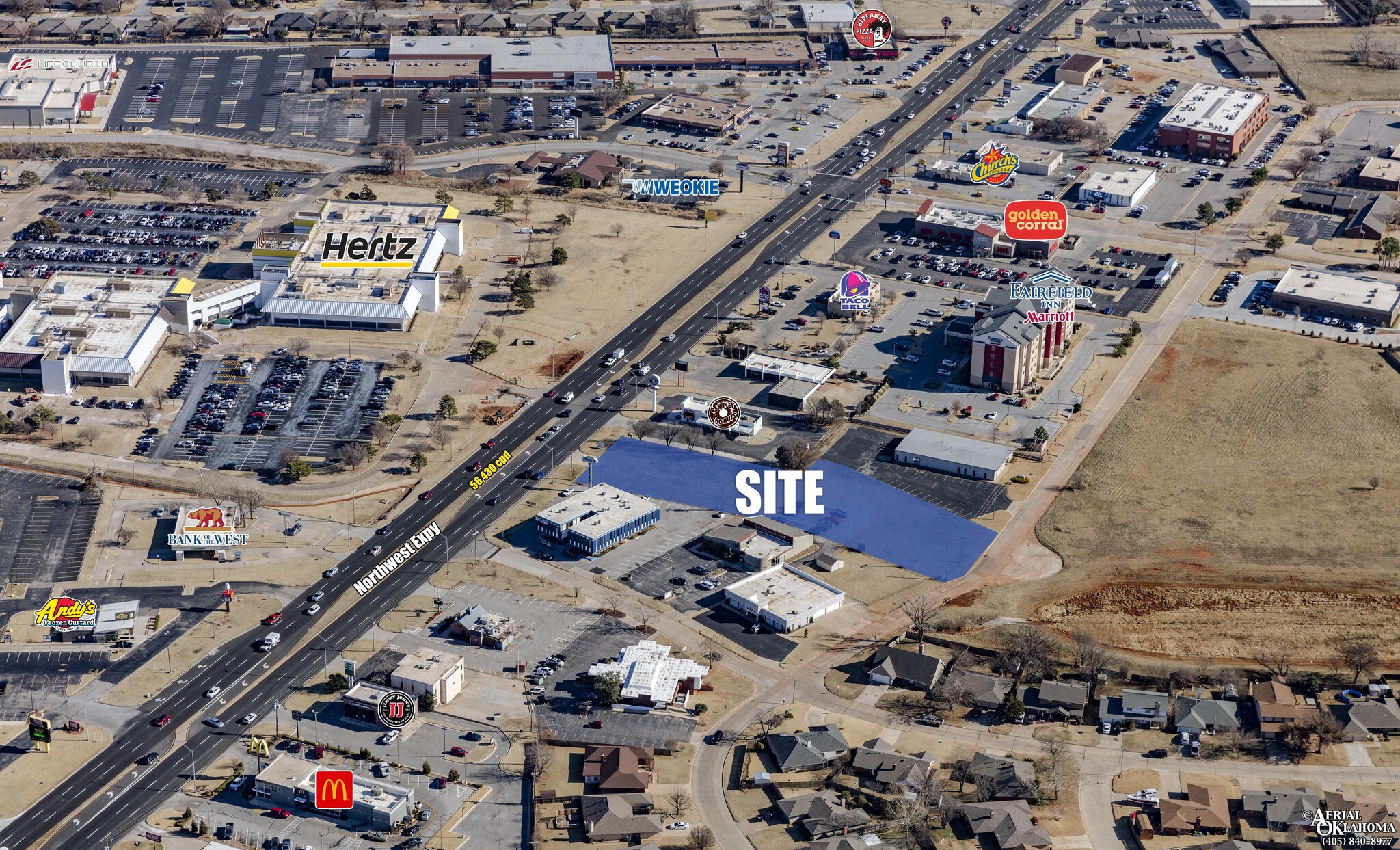 5758 NW Expressway, Oklahoma City, OK for lease Aerial- Image 1 of 3