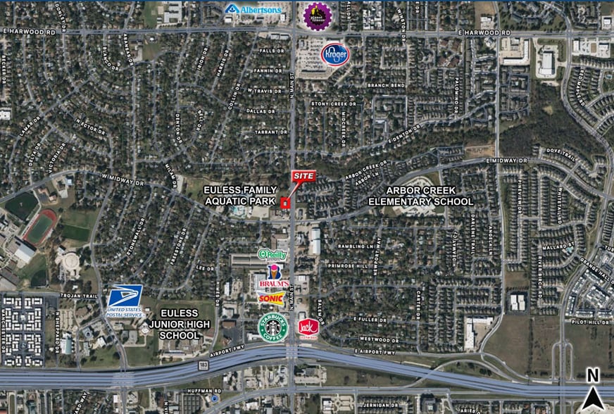 601-615 N Main St, Euless, TX for lease - Aerial - Image 3 of 3