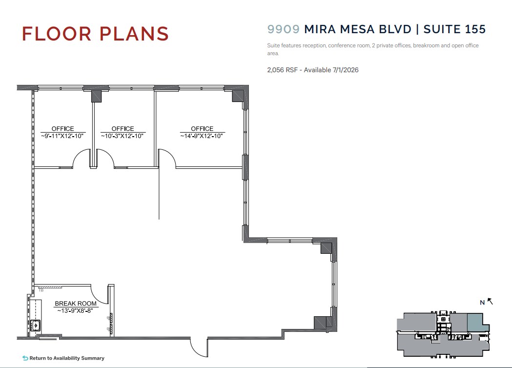 9909 Mira Mesa Blvd, San Diego, CA for lease Floor Plan- Image 1 of 1