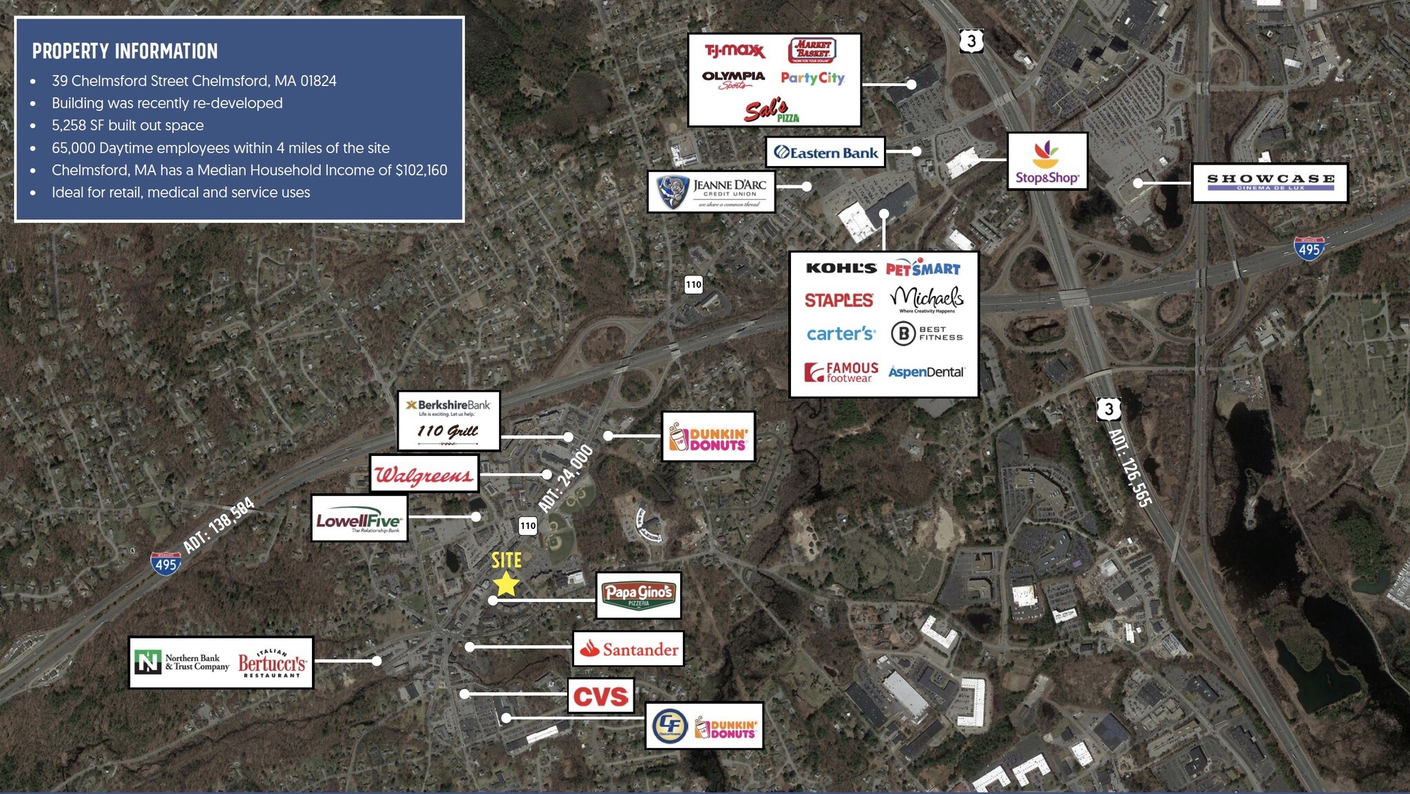 39 Chelmsford St, Chelmsford, MA, 01824 Retail Space For Lease