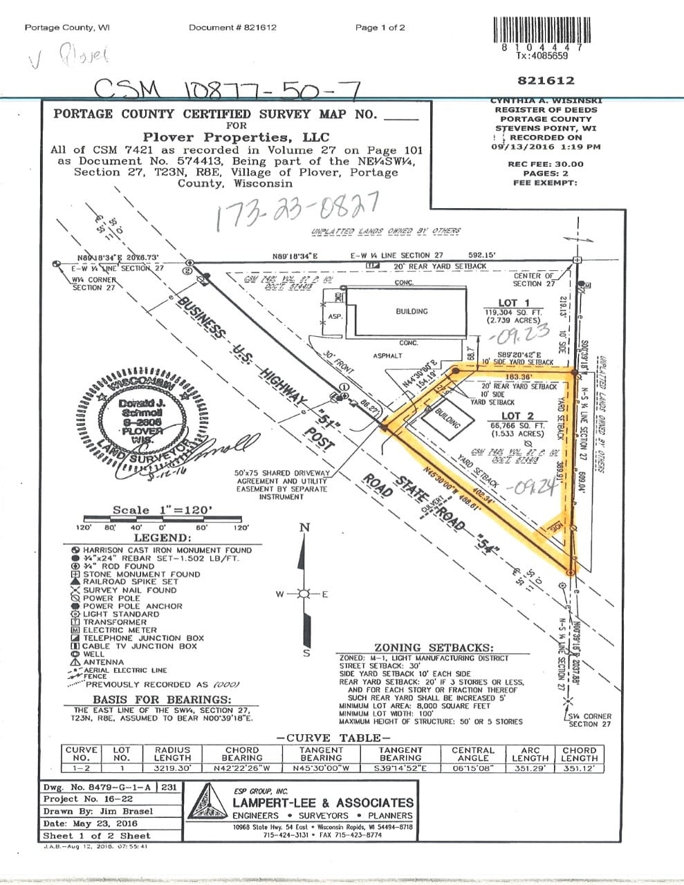 3600 Post Rd, Plover, WI for sale Plat Map- Image 1 of 3