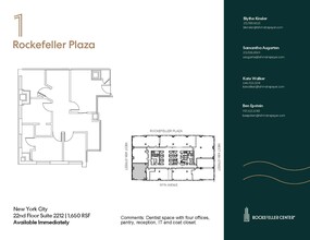 1 Rockefeller Plaza, New York, NY for lease Floor Plan- Image 1 of 12