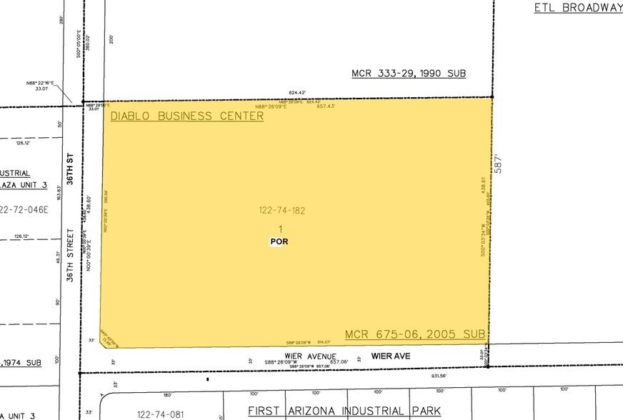 3610 E Wier Ave, Phoenix, AZ for lease - Plat Map - Image 2 of 2