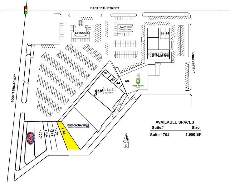 1700 S Broadway Ave, Edmond, OK for lease - Site Plan - Image 2 of 2